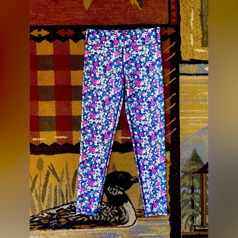 Eddie Bauer Blue and‎ Pink Floral Leggings